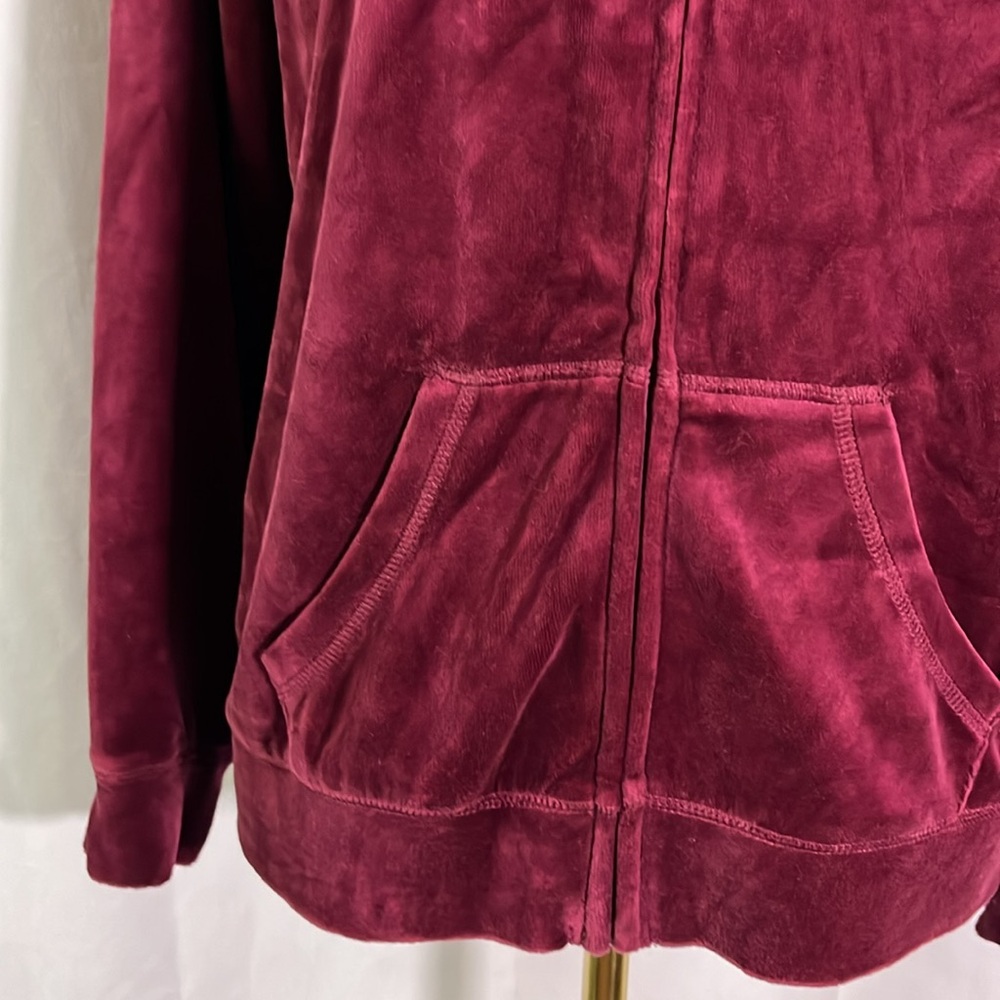 NWT Exertek French Merlot Red Zip Front Velour Jacket - Picture 8 of 16